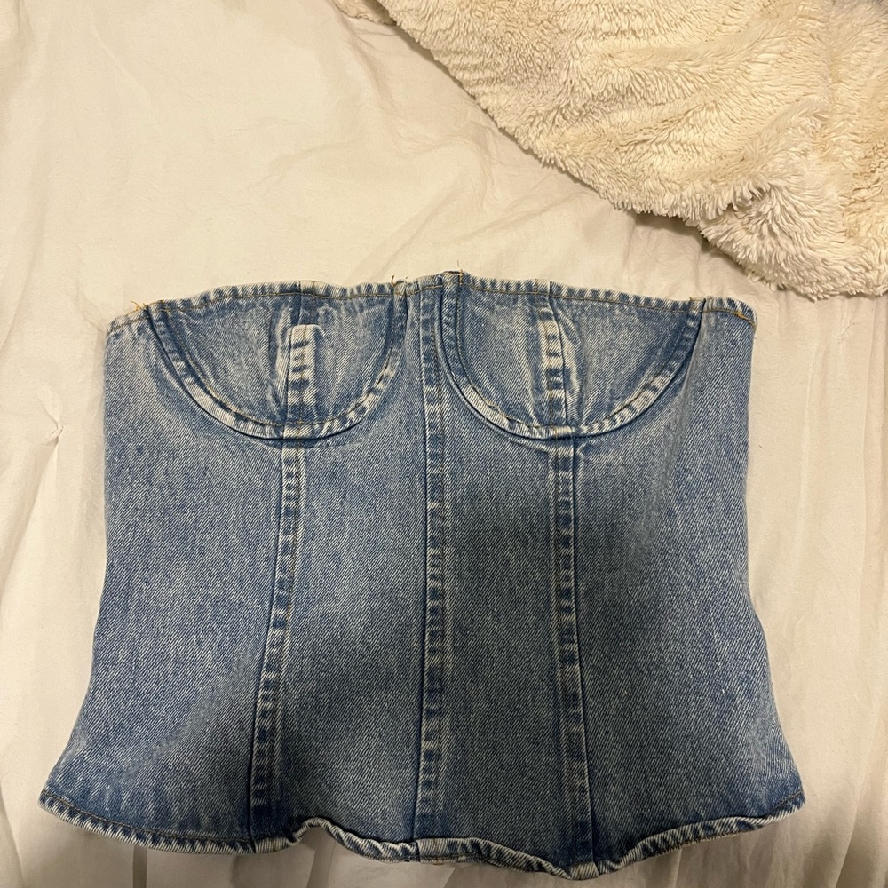 WeWoreWhat Light Blue Denim Top